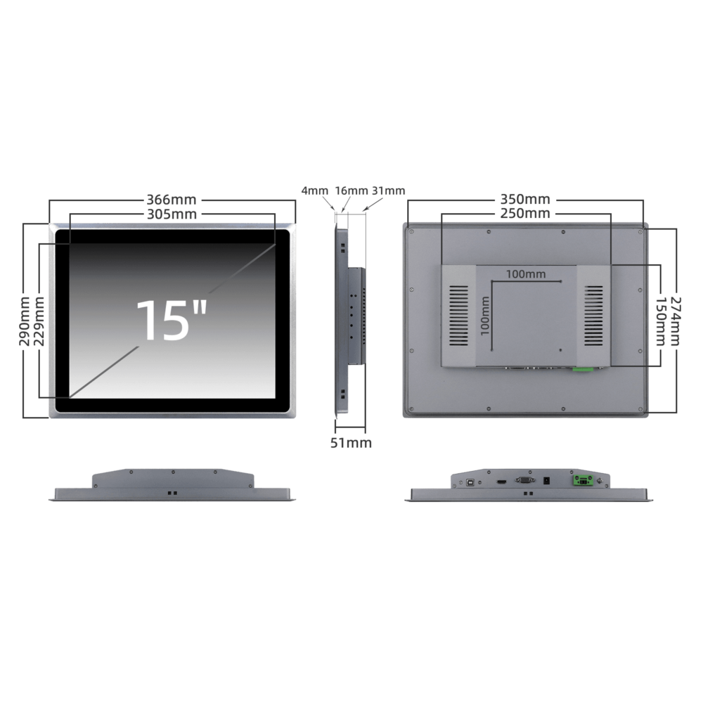 15寸电阻触摸屏工业显示器 SCD-A150SZ - 图片 5